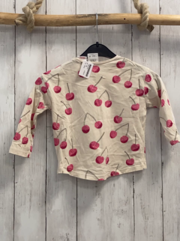 Zara  Langarmshirt  Gr. 86  beige Kirschen 