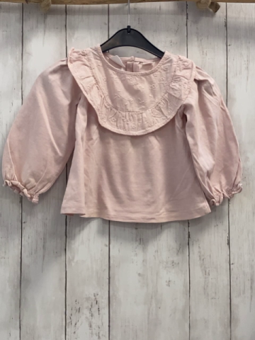 Zara  Langarmshirt  Gr. 98  rosa bestickt Rüschen 