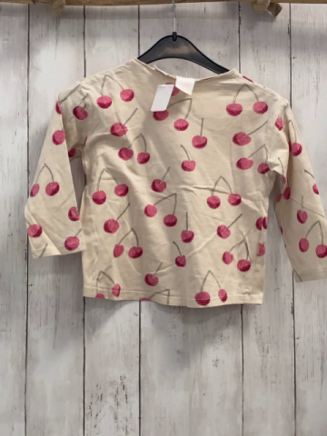 Zara  Langarmshirt  Gr. 104  beige Kirschen 