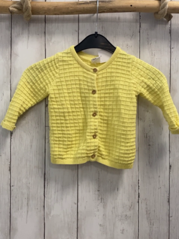H&M Strickjacke  Gr. 68  gelb Quadrate 