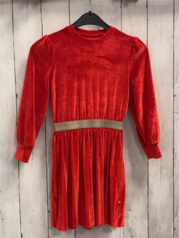   Kleid  Gr. 116  rot Samt goldener Taillenbereich 