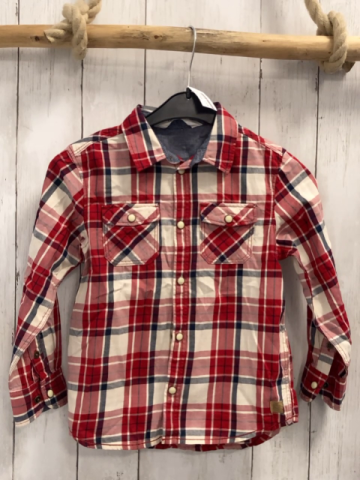 H&M  Hemd  Gr. 110  rot schwarz creme kariert 