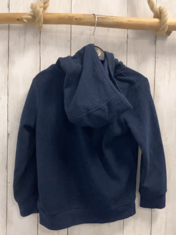   Pullover  Gr. 116  blau Fleece Kapuze Mofa Schrift 
