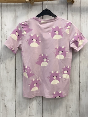 H&M  T-Shirt  Gr. 134  lavendel runde Tiere mit weißen Hörnern 