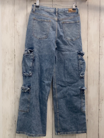   Hose  Gr. 146  blau Jeans aufgesetzte Taschen Bund verstellbar 