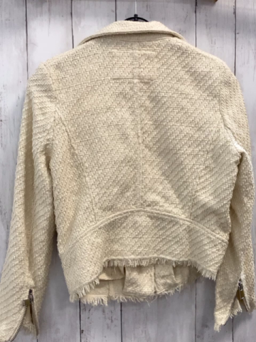 H&M Jacke Gr. M beige Struktur silber Reißverschlüsse 