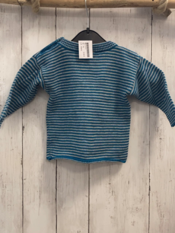 Alana  Pullover  Gr. 74  türkis hellgraue Streifen Strick