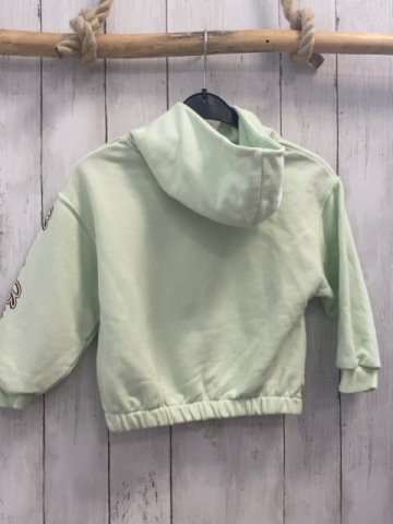 Zara  Pullover  Gr. 116  mint Kapuze Hasenkopf mit silber Pailetten