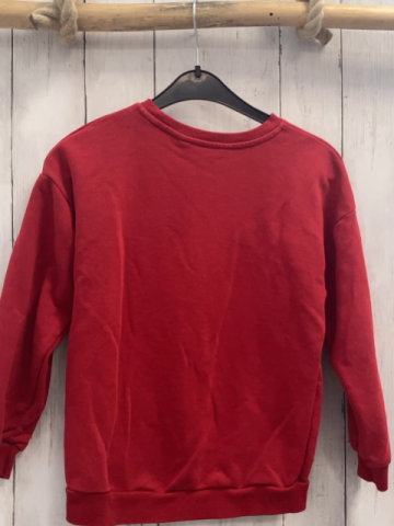 H&M  Pullover  Gr. 122/128  rot bunte Pailettenherzen 