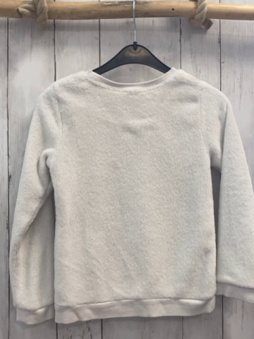 H&M  Pullover  Gr. 122/128  weiß Plüsch Pailettenstern 