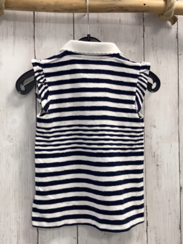 Lacoste  T-Shirt  Gr. 98  blau weiße Streifen weißer Kragen 