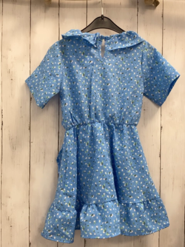 name it Kleid Gr. 116  blau Blumen