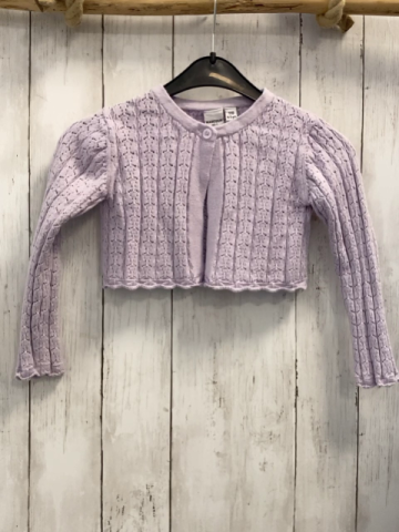 manguun Strickjacke Gr. 110  flieder Lochmuster