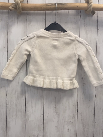 GAP Pullover  Gr. 74  weiß Zöpfe + Lochmuster 