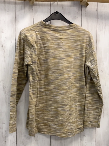  Langarmshirt Gr. 146  gelb grau meliert schwarzer Druck