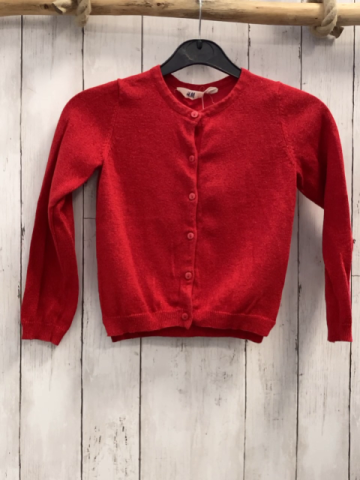 H&M Strickjacke Gr. 110  rot Glitzer