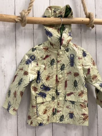   Regenjacke  Gr. 92  hellgrün bunte Käfer Spinnen 