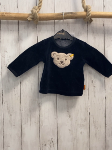 Steiff  Pullover  Gr. 62  blau Nicky Plüschbärenkopf 