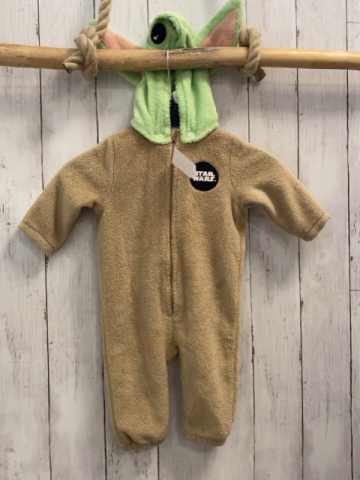 H&M  Plüschoverall Gr. 62  beige hellgrüne Kapuze Yoda Star Wars 