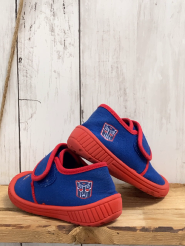   Hausschuhe  Gr. 24  blau roter Bund Schrift 