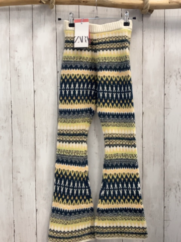 neu zara Hose Gr. 140  beige gelb blau gemustert Strick NP 22,95€