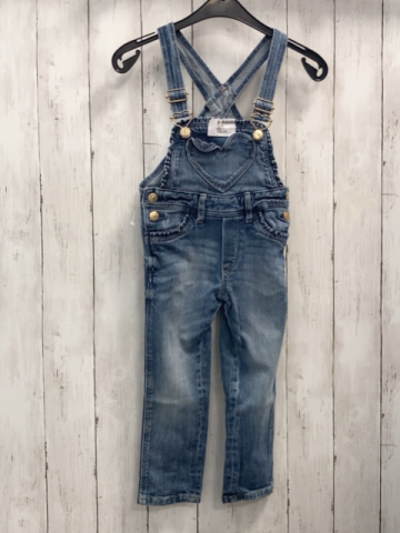 H&M Latzhose Gr. 98  blau Jeans Herz