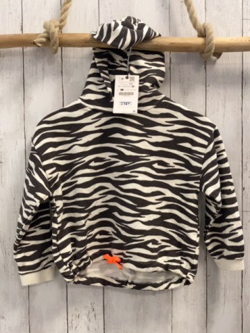 zara neu Pullover Gr. 122  grau weiß Zebramuster NP 14,95€