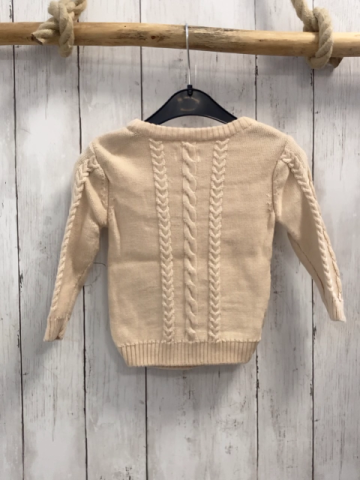 Leevje Pullover Gr. 74  beige Strick Zöpfe