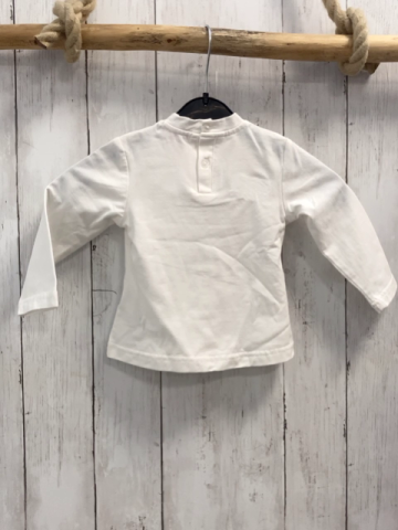 Funky Langarmshirt Gr. 74  weiß Bär silber Glitzerstreifen