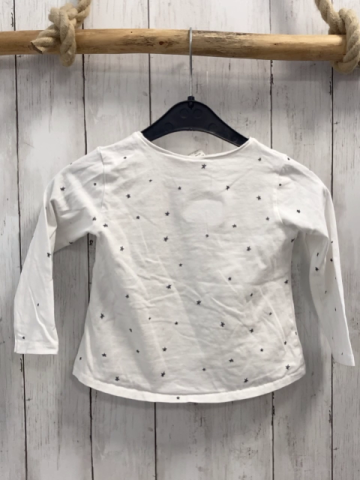 zara Langarmshirt Gr. 104  weiß Gänse mit Glitzerflügeln