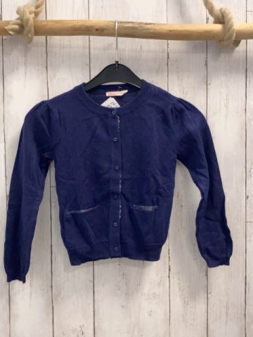 Billieblush Strickjacke Gr. 104  blau Pailettenstreifen