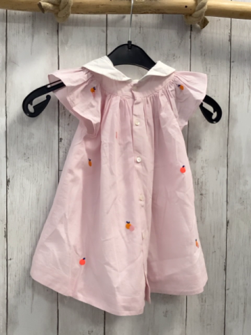 Jacadi  Kleid  Gr. 80  rosa Früchte weißer Kragen 