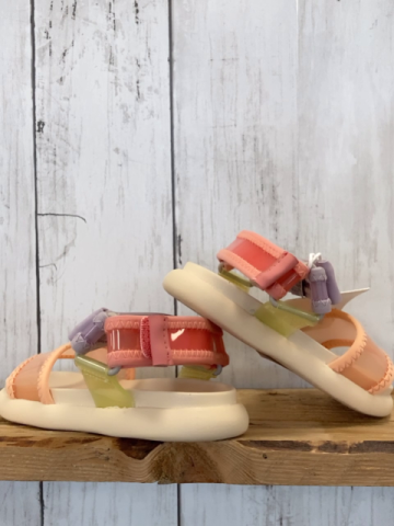 neu Zara  Sandalen  Gr. 21  lachs lavendel hellrote Riemen beige Sohle NP 22,95 € 