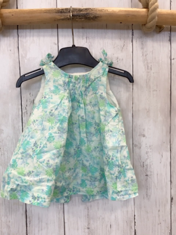 Zara  Kleid  Gr. 62  weiß türkis hellgrüne Blätter 