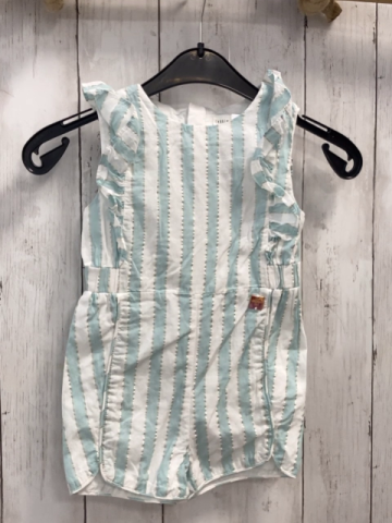  Playsuit  Gr. 86  weiß mint silber Streifen Rüschen 