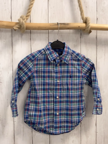 Ralph Lauren  Hemd  Gr. 92  blau rot grün weiß gelb kariert 