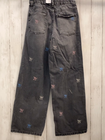 Zara  Hose  Gr. 158/164  grau Jeans bestickt Stitch Bund verstellbar 