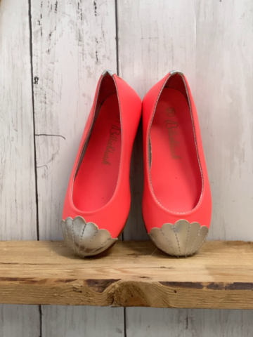 neu Billieblush Ballerinas  Gr. 25  neonrot silber Kappe + Frese 