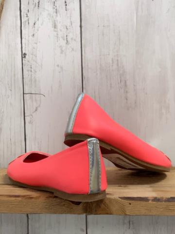 neu Billieblush Ballerinas  Gr. 25  neonrot silber Kappe + Frese 