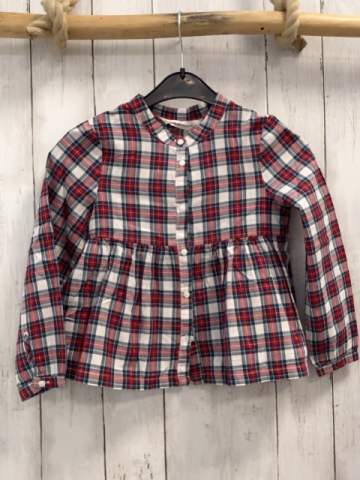H&M  Bluse Gr. 110  rot grau grün weiß kariert 