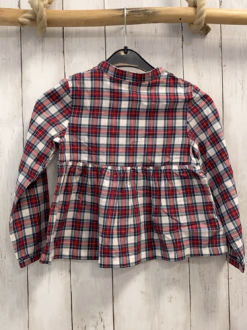 H&M  Bluse Gr. 110  rot grau grün weiß kariert 