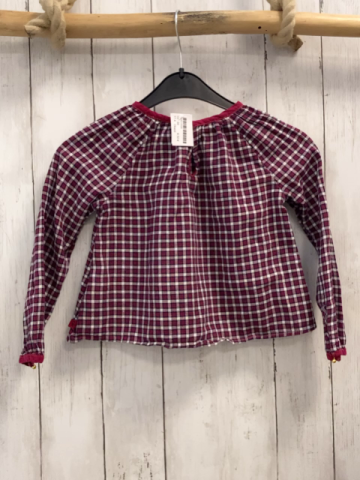 Okaidi  Bluse Gr. 98  weinrot schwarz hellgrau kariert 