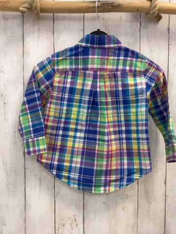 Ralph Lauren  Hemd  Gr. 92  blau gelb grün pflaume kariert 