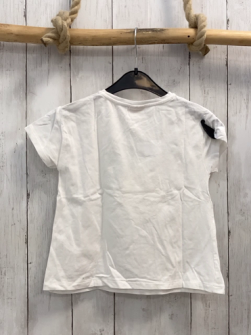 Zara  T-Shirt  Gr. 116  weiß Pailettenzitrone 