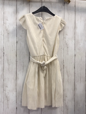 Okaidi  Kleid  Gr. 128  weß goldene Glitzerstreifen Gürtelband 