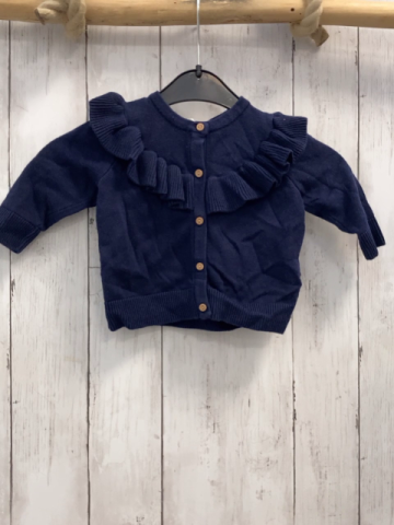 H&M  Strickjacke  Gr. 68  blau Rüschen 