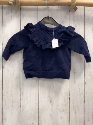 H&M  Strickjacke  Gr. 68  blau Rüschen 