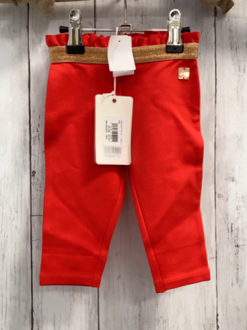 neu Carrément beau  Hose  Gr. 68  rot bronze Glitzerstreifen NP 29 € 