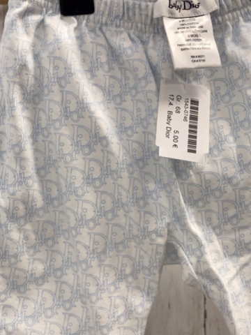Baby Dior  Babyhose  Gr. 68  weiß hellblau Schrift