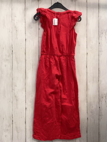 H&M  Jumpsuit  Gr. 122  rot Rüschen mit Lochstickerei 